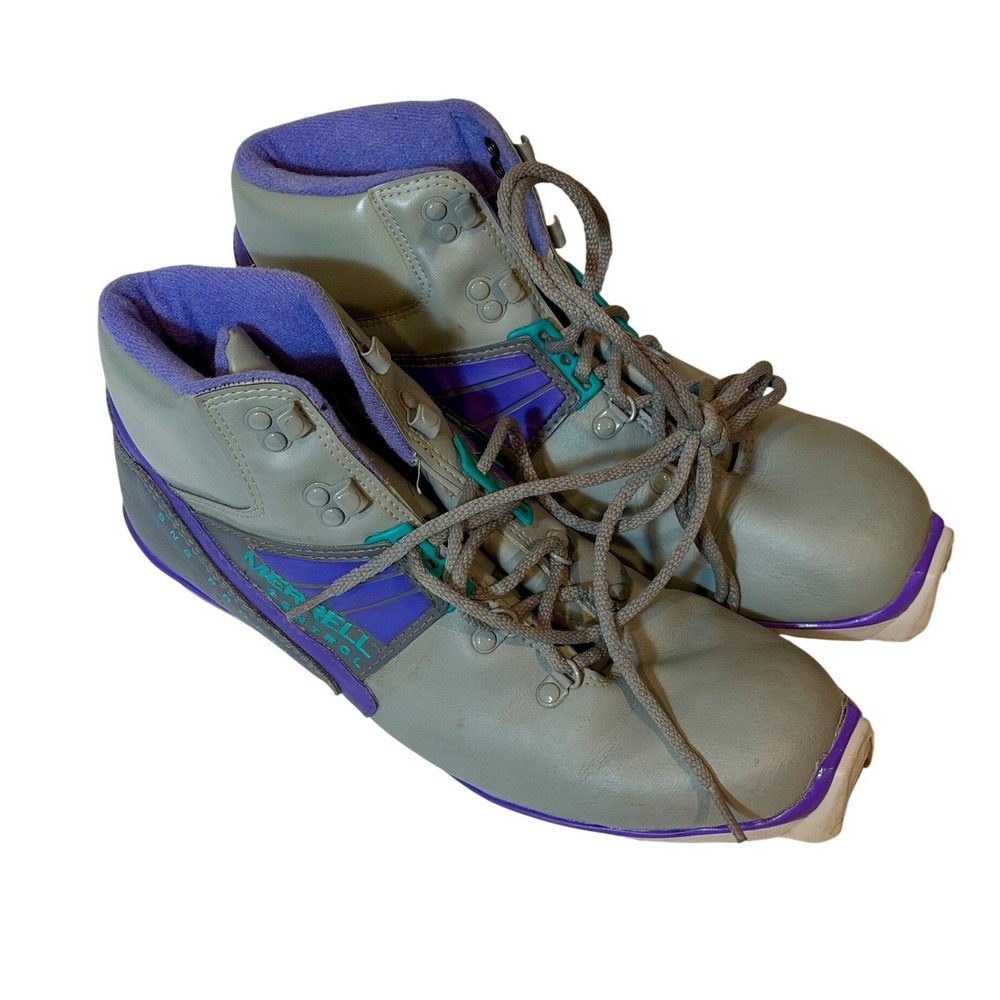 Vtg Merrell Control SNS Profil Cross Country Ski Boots Men‎ 10 Gray Thinsulate